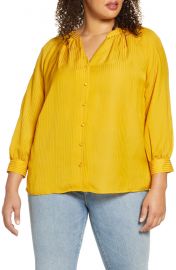 1 STATE Shadow Stripe Button-Up Top  Plus Size    Nordstrom at Nordstrom